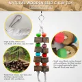 Bird Wood Chew Toy,2-Pcs Parrot Hanging Wooden Blocks Cage Grinding Bead Toy for Budgies Parakeet Cockatiel Conure Lovebirds. - Image 5
