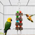 Bird Wood Chew Toy,2-Pcs Parrot Hanging Wooden Blocks Cage Grinding Bead Toy for Budgies Parakeet Cockatiel Conure Lovebirds. - Image 8