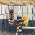 Bird Wood Chew Toy,2-Pcs Parrot Hanging Wooden Blocks Cage Grinding Bead Toy for Budgies Parakeet Cockatiel Conure Lovebirds. - Image 3